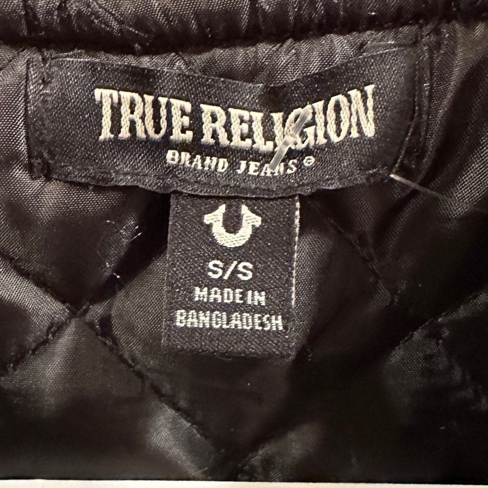 True Religion men’s NWOT suede black bomber jacket. Size small - Picture 3 of 6